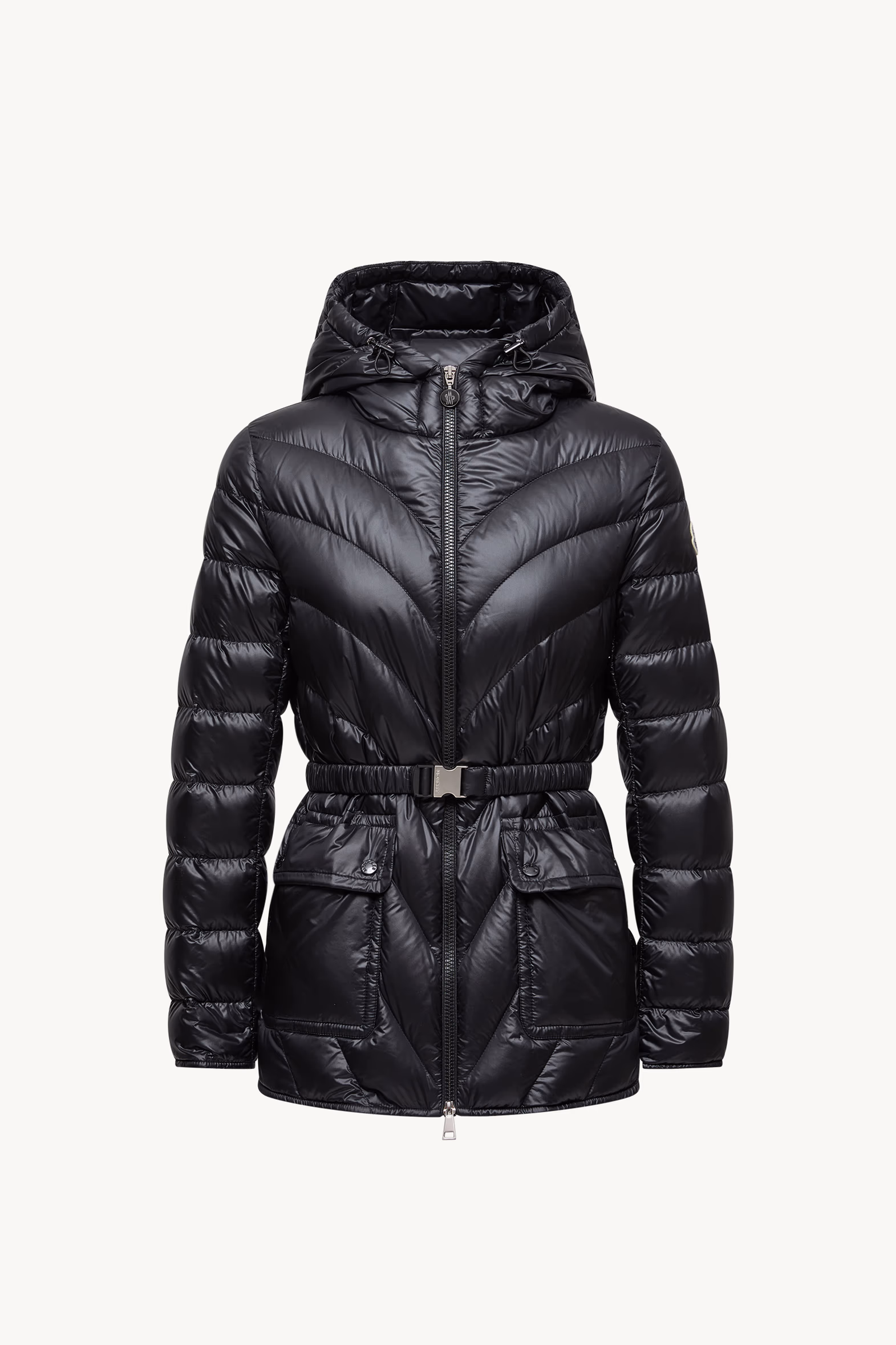Argenno Hooded Mid-Length Down Jacket Women Black Moncler 2